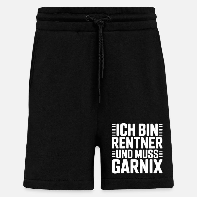 Ich bin Rentner – Muss gar nix - Shorts - made by SPREAD - SOLID BLACK