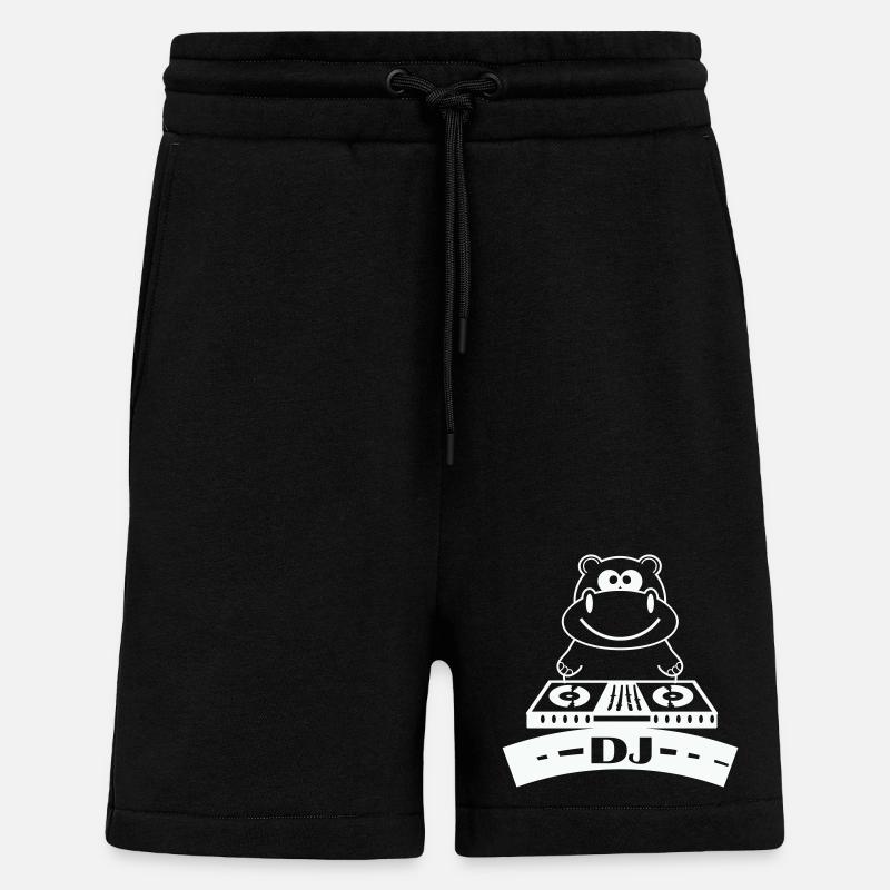 hippo_dj- - Short bio décontracté fabriqué en UE - SOLID BLACK