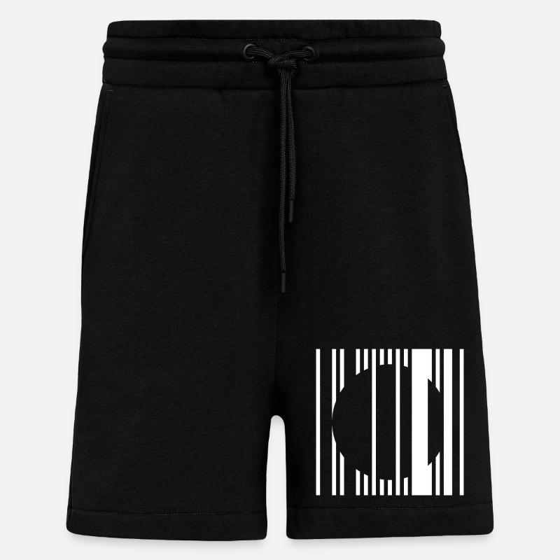 Vertical Stripe Circle - Shorts - made by SPREAD - SOLID BLACK