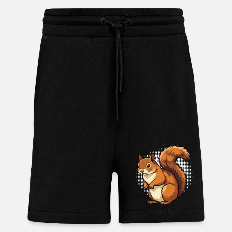 Squirrel Squirrel Squirrel Lover Rodent - Shorts - made by SPREAD - SOLID BLACK