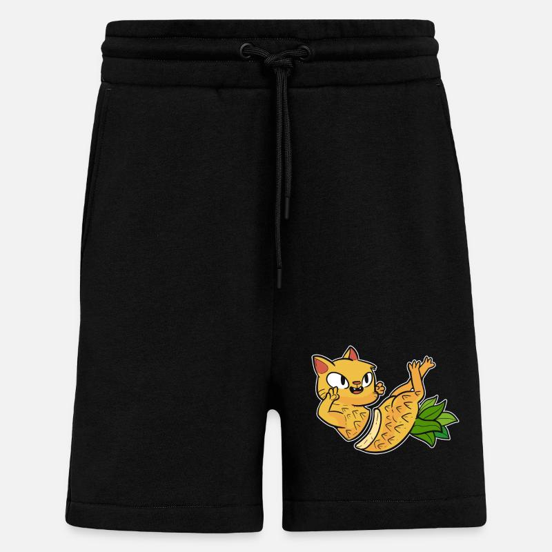 Ananas Katze - Shorts - made by SPREAD - SOLID BLACK