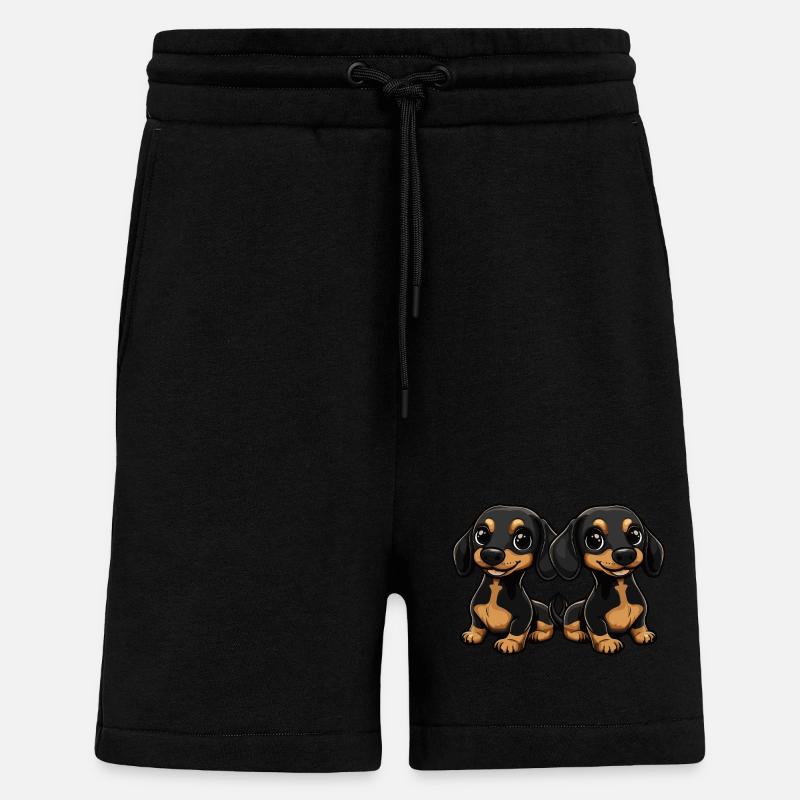 Dackel DachsHund Comic - Shorts - made by SPREAD - SOLID BLACK
