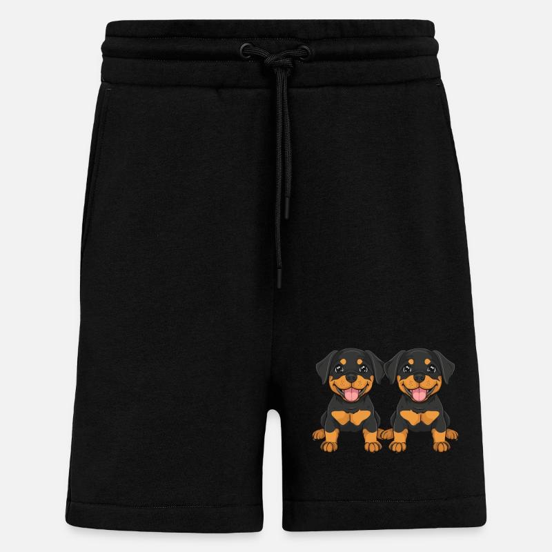 Rottweiler Hund Comic - Shorts - made by SPREAD - SOLID BLACK