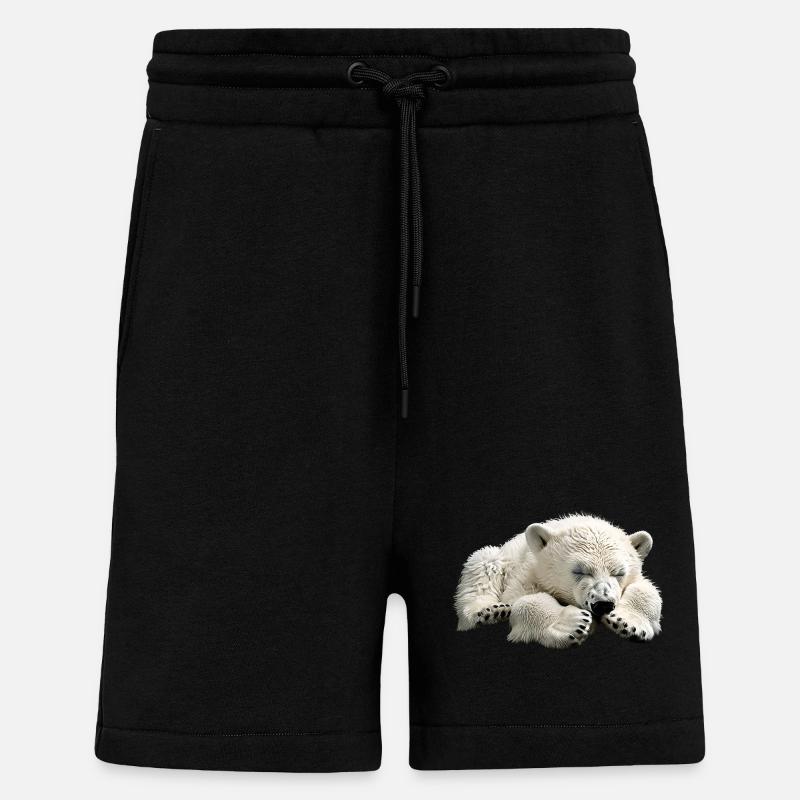 Ours blanc - Short bio décontracté fabriqué en UE - SOLID BLACK