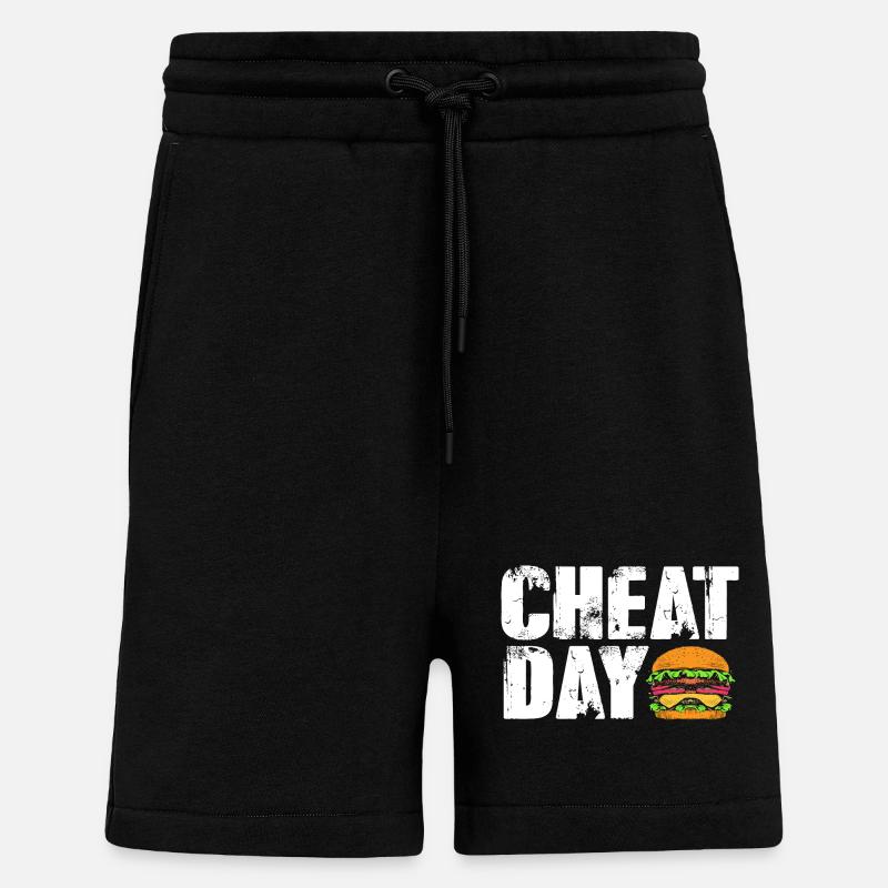 Burger au fromage - Short bio décontracté fabriqué en UE - SOLID BLACK