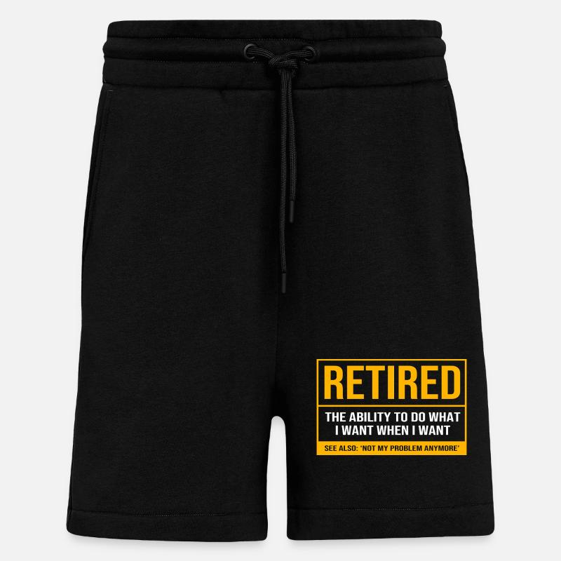Retraite 2025 Retraité Pension Retraité - Short bio décontracté fabriqué en UE - SOLID BLACK