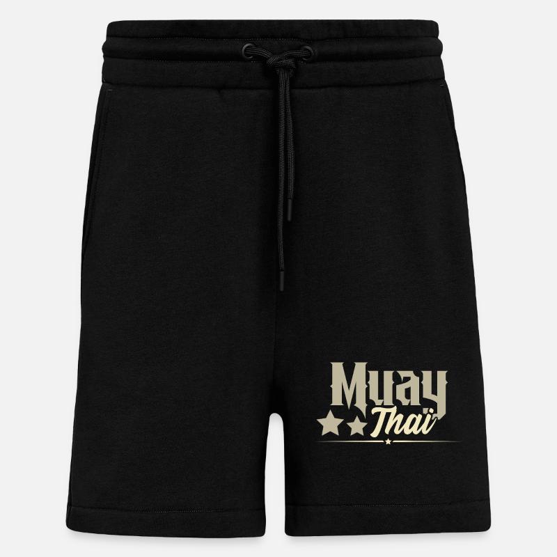 Muay Thaï - Short bio décontracté fabriqué en UE - SOLID BLACK
