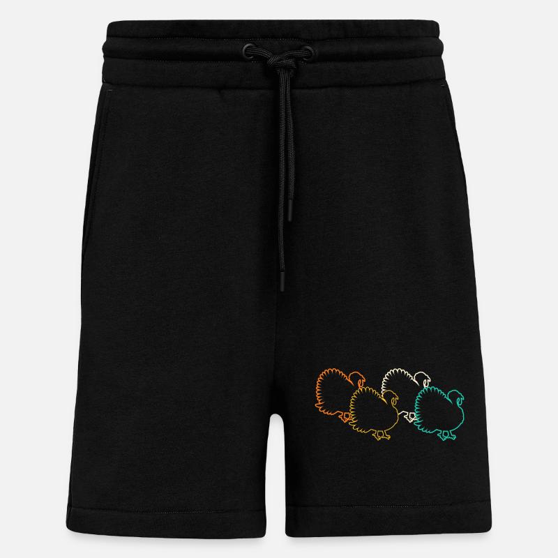 Poulets Coq Dinde - Short bio décontracté fabriqué en UE - SOLID BLACK