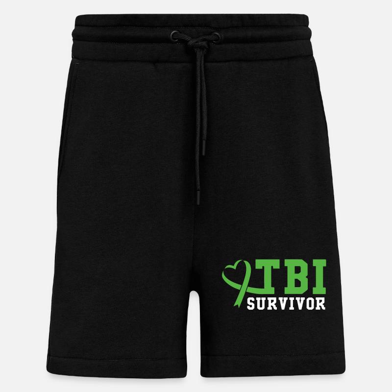 Traumatisme crânien - Short bio décontracté fabriqué en UE - SOLID BLACK