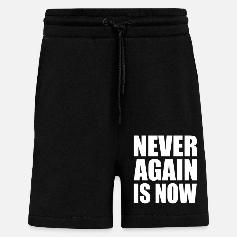 Never again is now - Shorts - made by SPREAD - SOLID BLACK