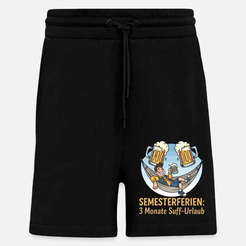 Vacances semestrielles : Vacances alcoolisées - Short bio décontracté fabriqué en UE - SOLID BLACK
