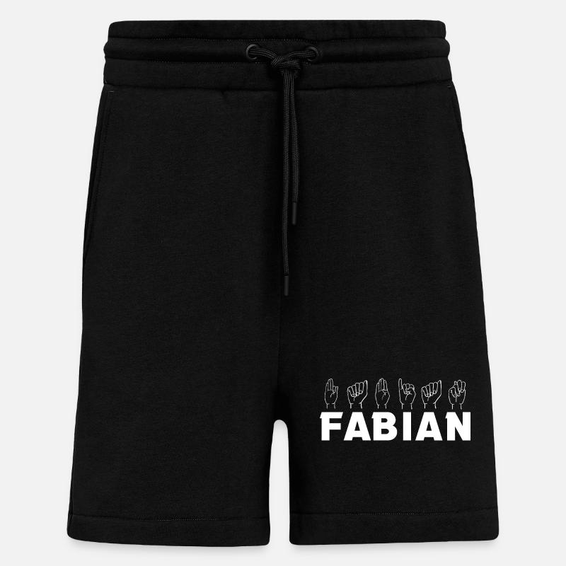 Langue des signes Fabian - Short bio décontracté fabriqué en UE - SOLID BLACK