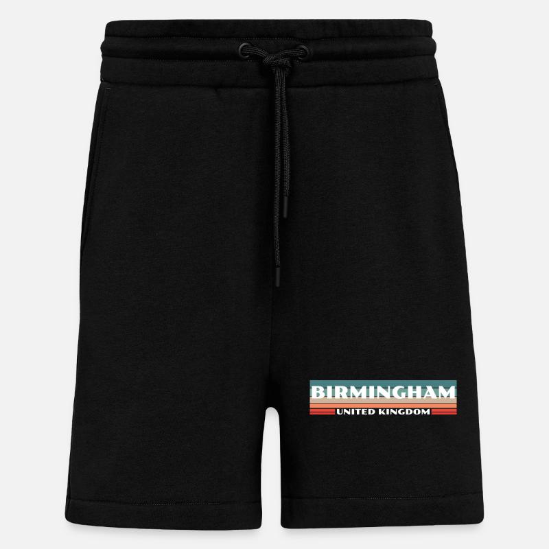 Birmingham UK British British - Shorts - made by SPREAD - SOLID BLACK