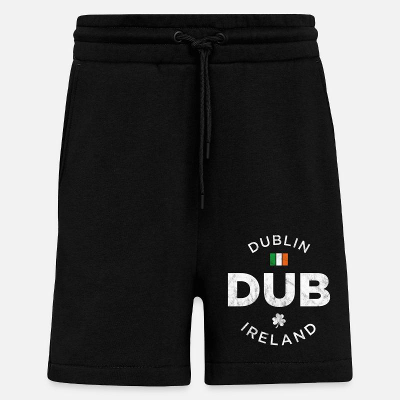 DUB, Dublin, Irlande - Short bio décontracté fabriqué en UE - SOLID BLACK