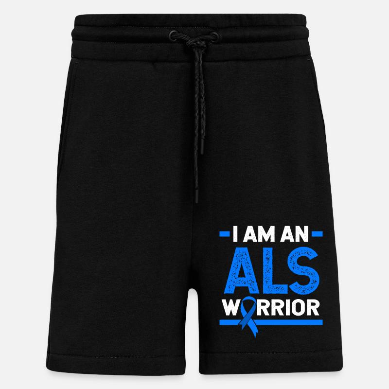 ALS Nervenkrankheit - Shorts - made by SPREAD - SOLID BLACK