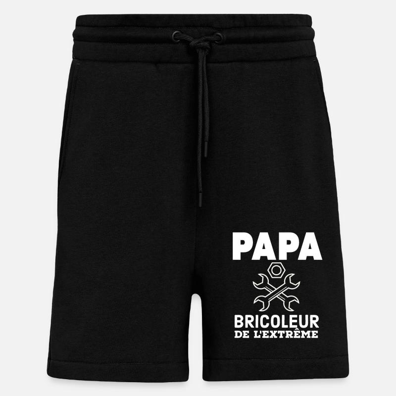 Papa bricoleur de l'extrême - Short bio décontracté fabriqué en UE - SOLID BLACK
