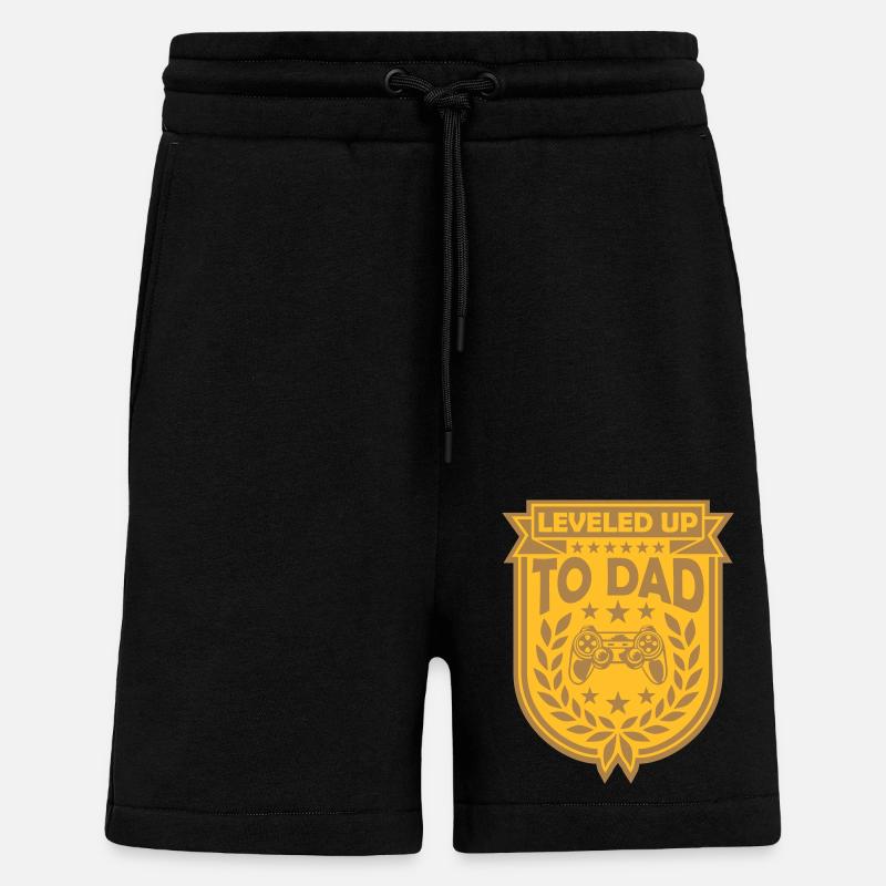 Kind geboren Leveled Up - Shorts - made by SPREAD - SOLID BLACK