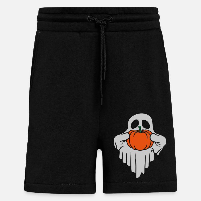 Comic Halloween Pumpkin Ghost - Shorts - made by SPREAD - SOLID BLACK