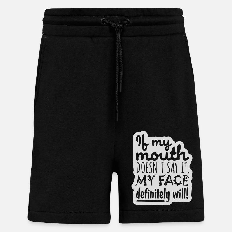 my face definitely will - Shorts - made by SPREAD - SOLID BLACK