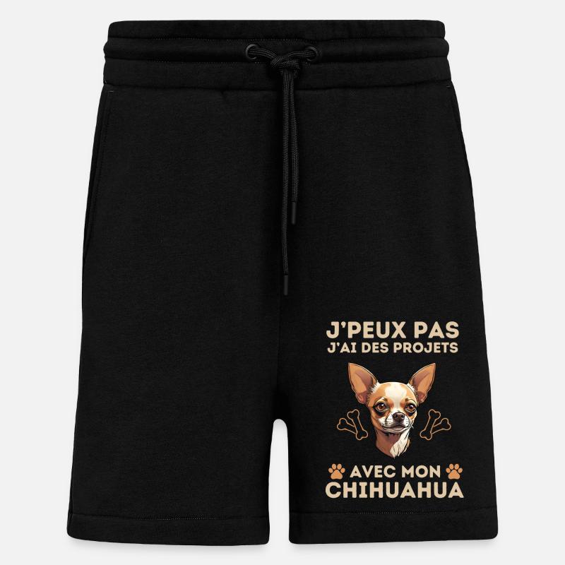 chien doux chihuahua 2 - Short bio décontracté fabriqué en UE - SOLID BLACK