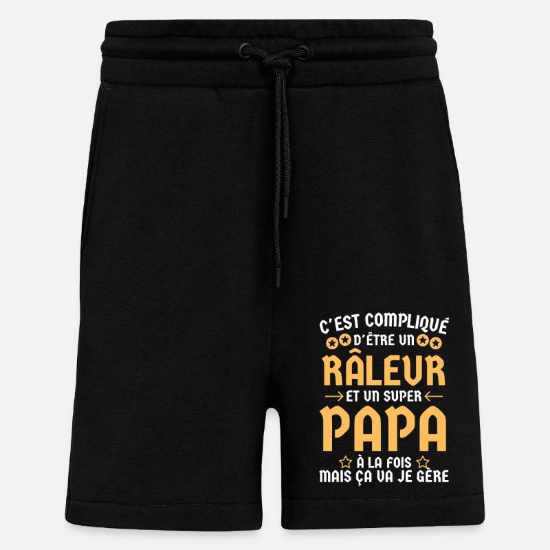 Super papa râleur 1 - Short bio décontracté fabriqué en UE - SOLID BLACK