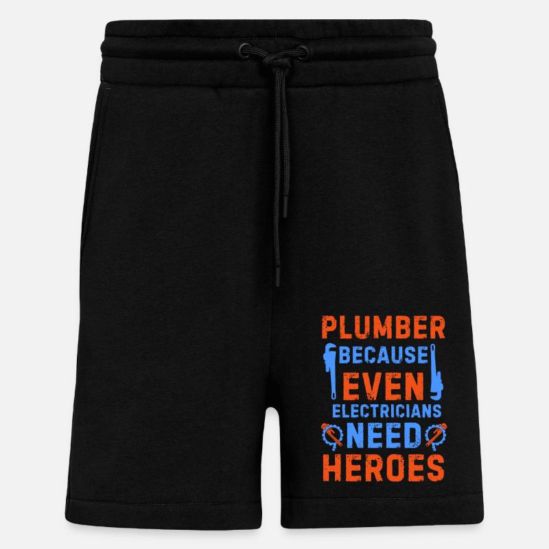 Plumber funny - Shorts - made by SPREAD - SOLID BLACK