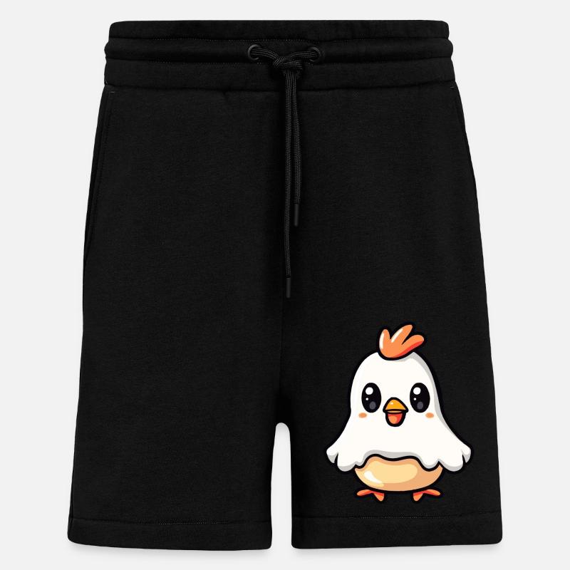 Huhn Halloween Comic Geist - Shorts - made by SPREAD - SOLID BLACK