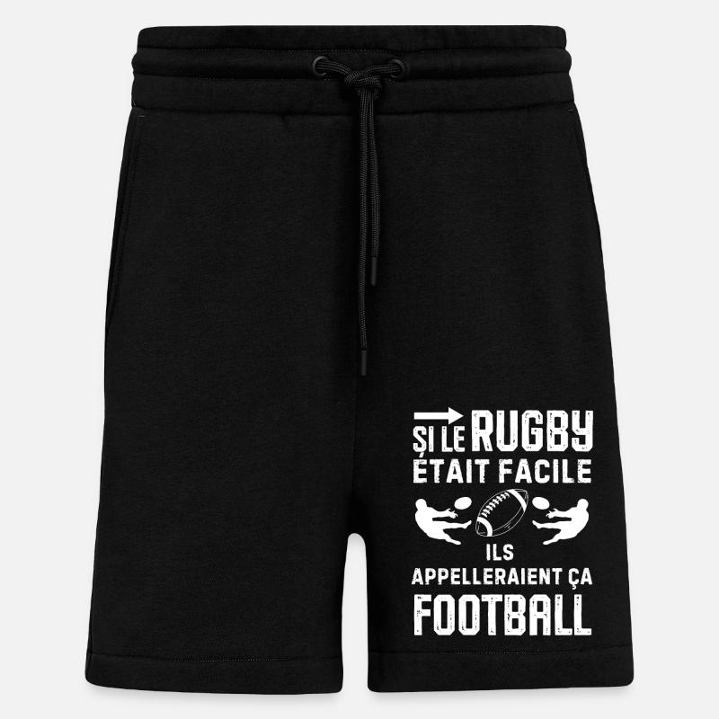 Humour rugby - Short bio décontracté fabriqué en UE - SOLID BLACK
