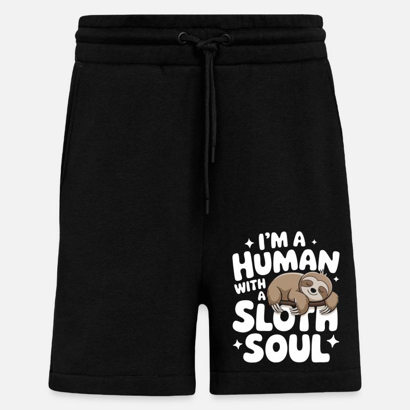 Sloth Sloths Sleeping Lazy - Shorts - made by SPREAD - SOLID BLACK