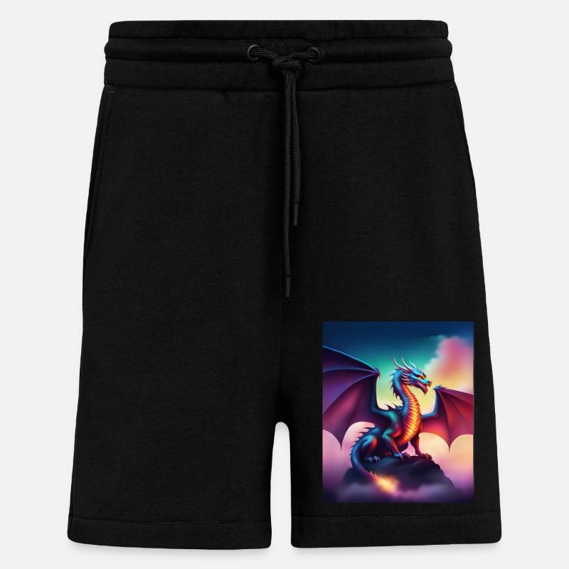 Drache auf einer Klippe - Shorts - made by SPREAD - SOLID BLACK