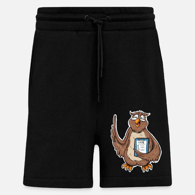 Weise Eule - Shorts - made by SPREAD - SOLID BLACK