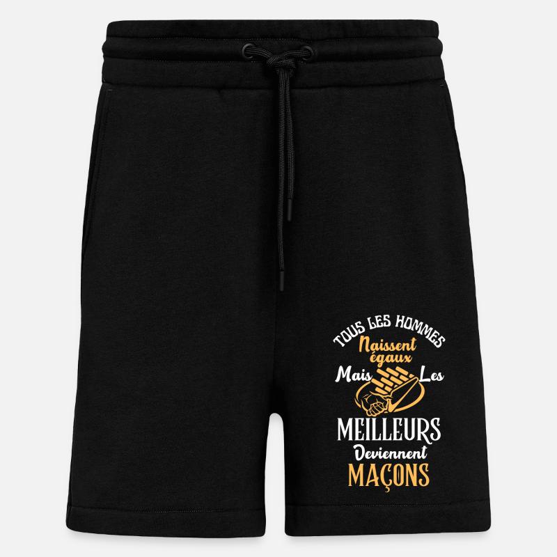 Les meilleurs sont maçons - Short bio décontracté fabriqué en UE - SOLID BLACK