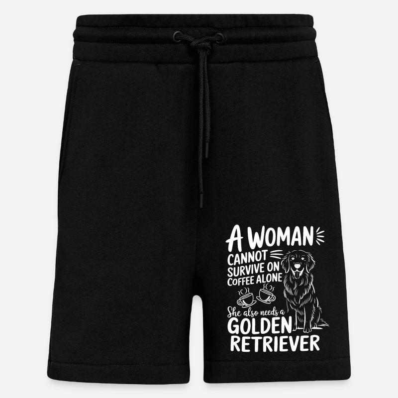 A Woman Cannot Survive On Coffee Alone - Short bio décontracté fabriqué en UE - SOLID BLACK
