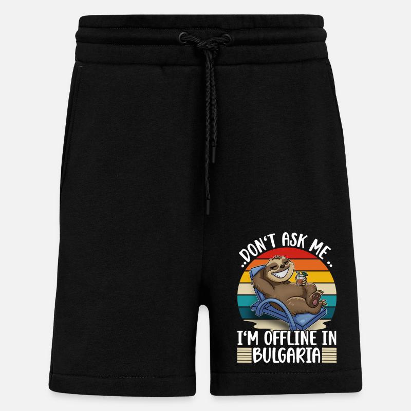 Vacances en Bulgarie - Short bio décontracté fabriqué en UE - SOLID BLACK