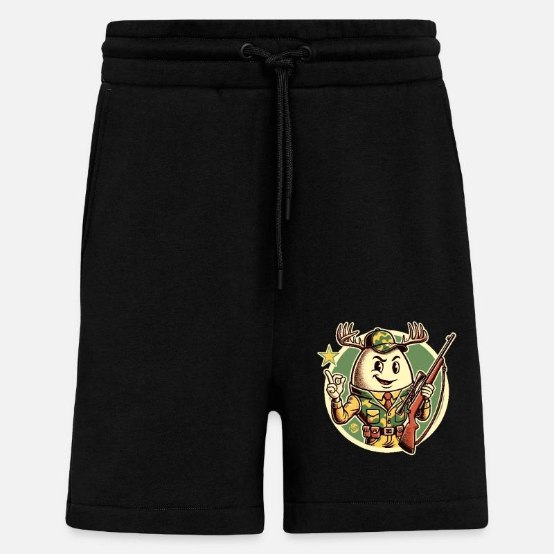Jäger-Ei mit Hirschgeweih - Shorts - made by SPREAD - SOLID BLACK