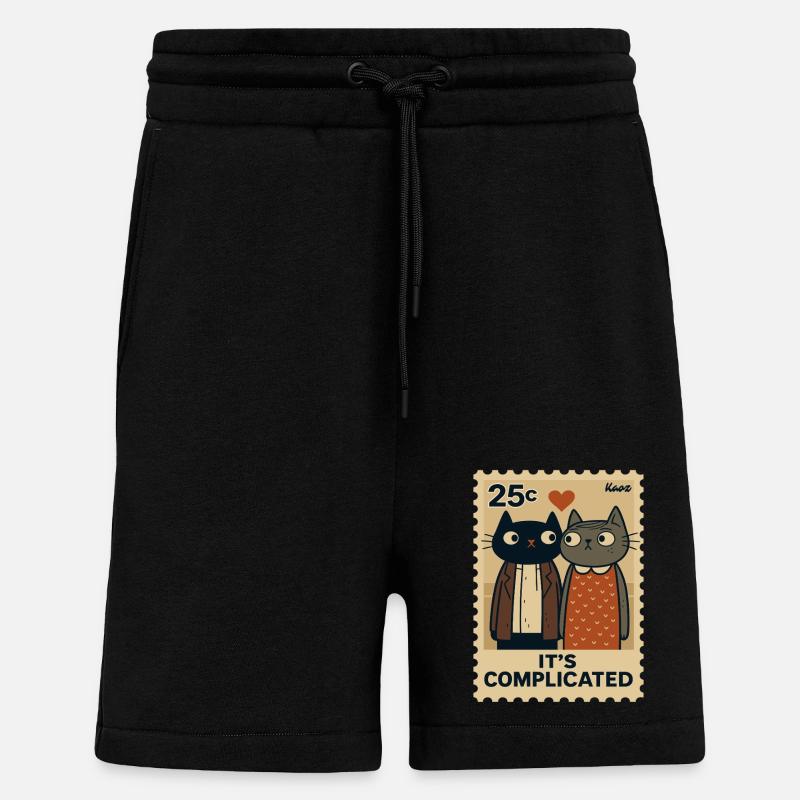with a red heart - Shorts - made by SPREAD - SOLID BLACK