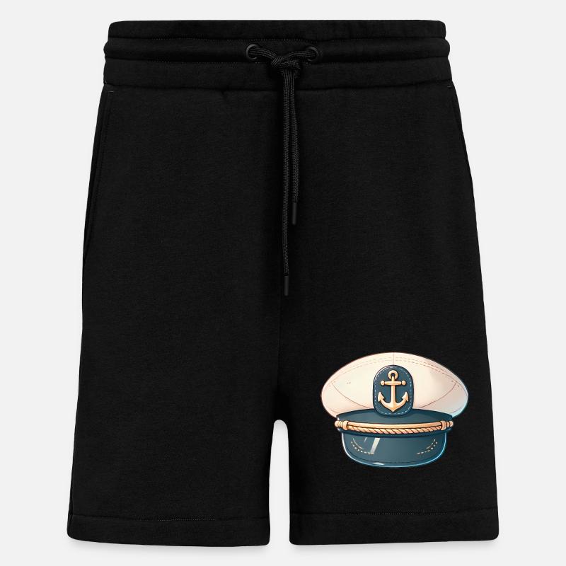 Classic Captains Hat Illustration - Shorts - made by SPREAD - SOLID BLACK
