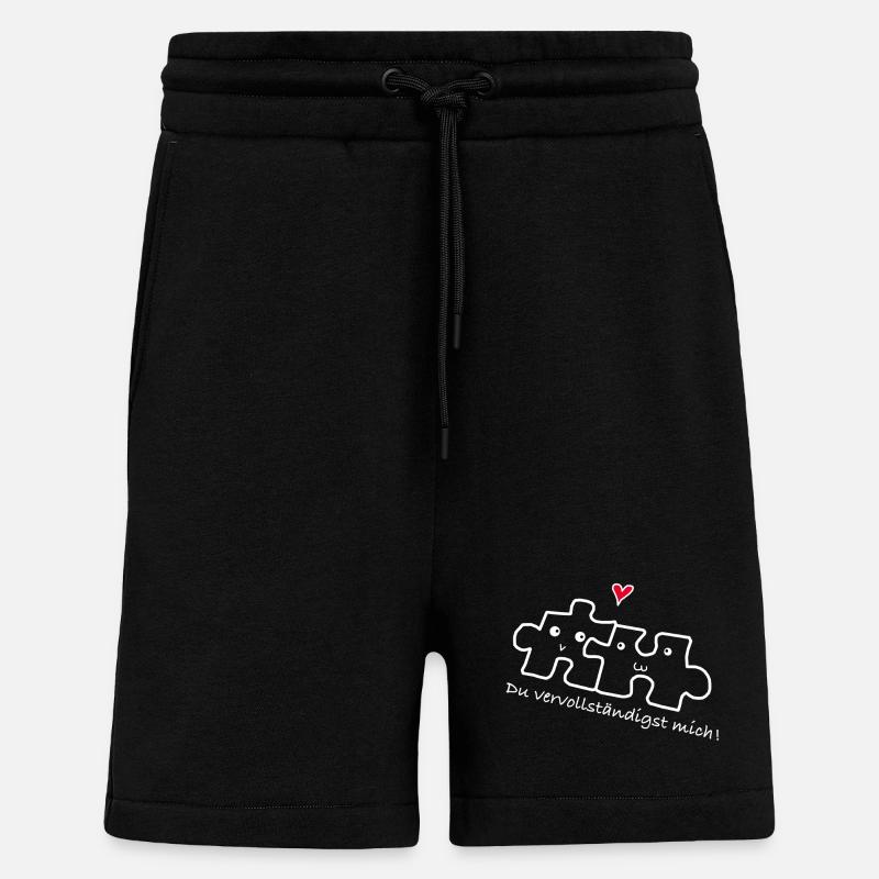 Amour relation couple - Short bio décontracté fabriqué en UE - SOLID BLACK