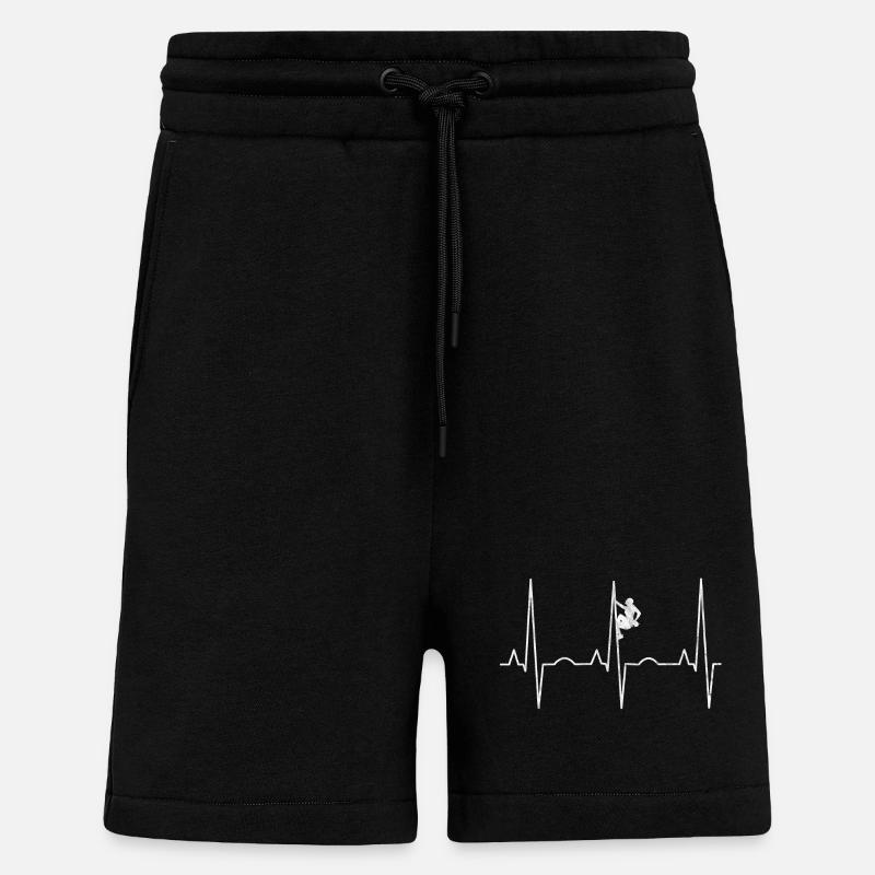 Klettern Herzschlag EKG - Kletterer Design - Shorts - made by SPREAD - SOLID BLACK