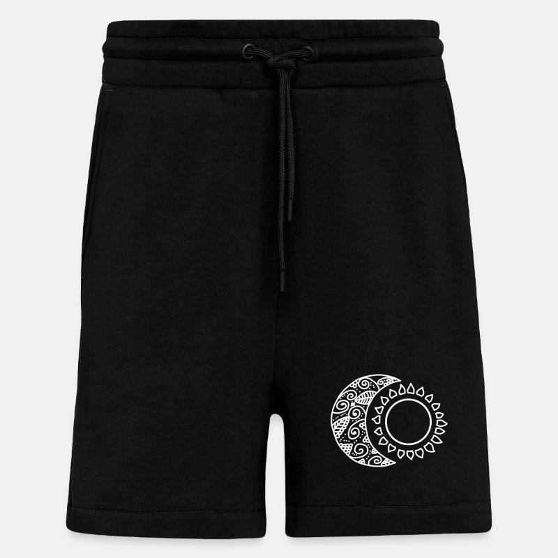 Mond Sonne Mandala - Shorts - made by SPREAD - SOLID BLACK