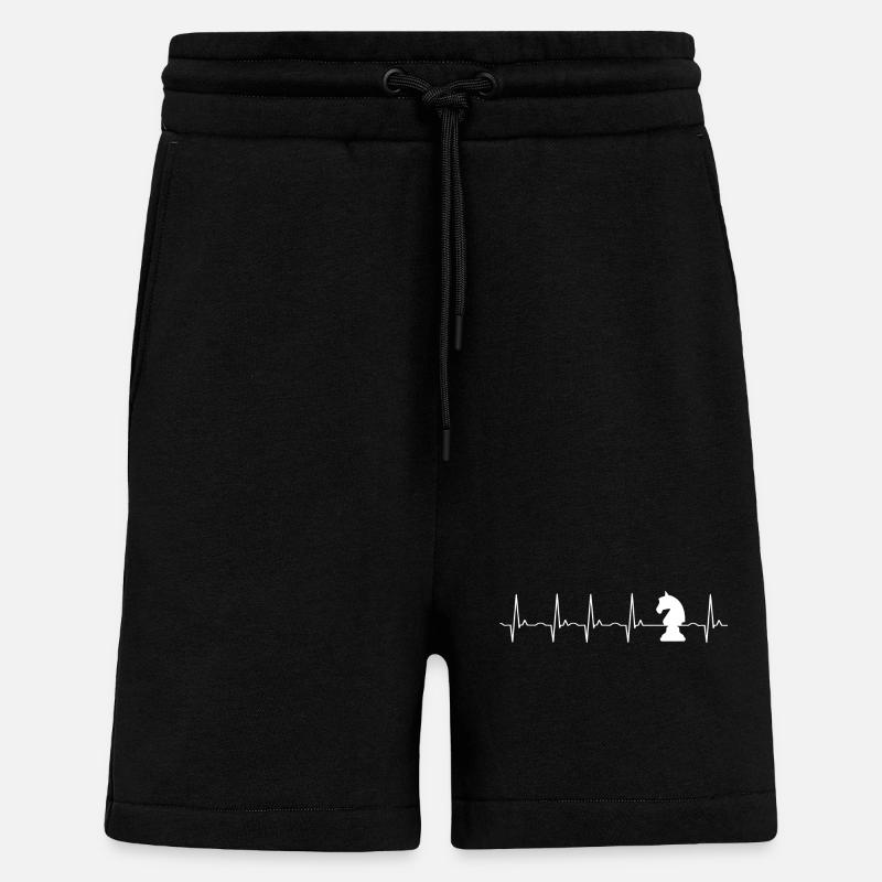 échecs - Short bio décontracté fabriqué en UE - SOLID BLACK