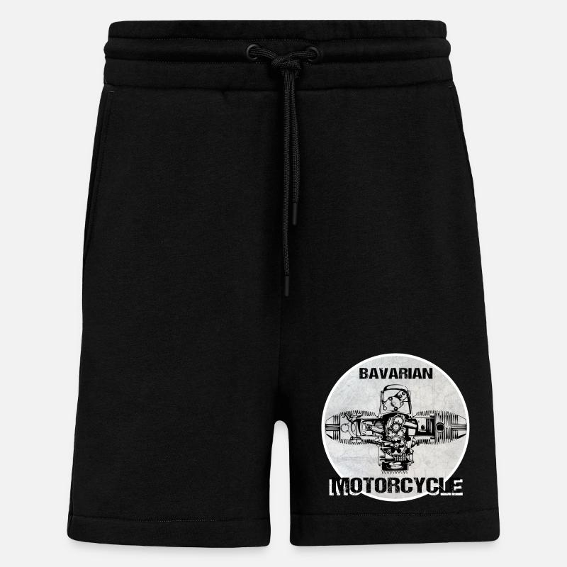 Moteur de boxe Bavarian Motorcycle - Short bio décontracté fabriqué en UE - SOLID BLACK