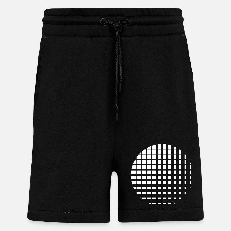 Cercle composé de plusieurs carrés - Short bio décontracté fabriqué en UE - SOLID BLACK