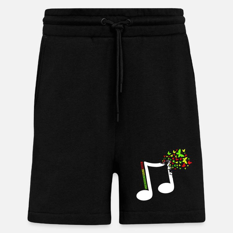 Note couleur papillon - Short bio décontracté fabriqué en UE - SOLID BLACK