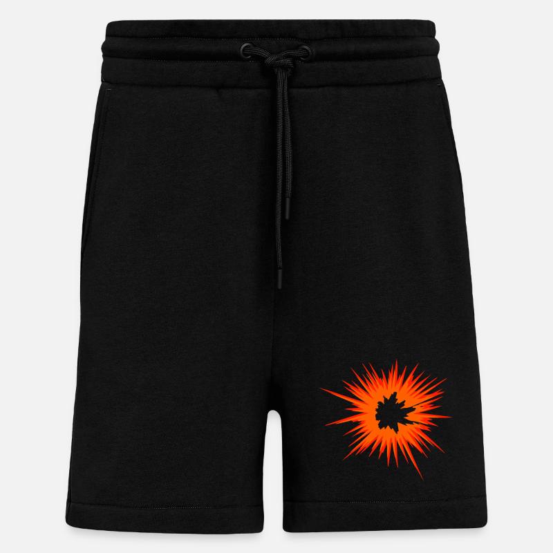 Explosion Star Flame - Shorts - made by SPREAD - SOLID BLACK