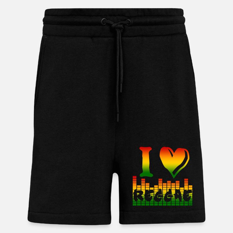 I Love Reggae Regenbogen - Shorts - made by SPREAD - SOLID BLACK