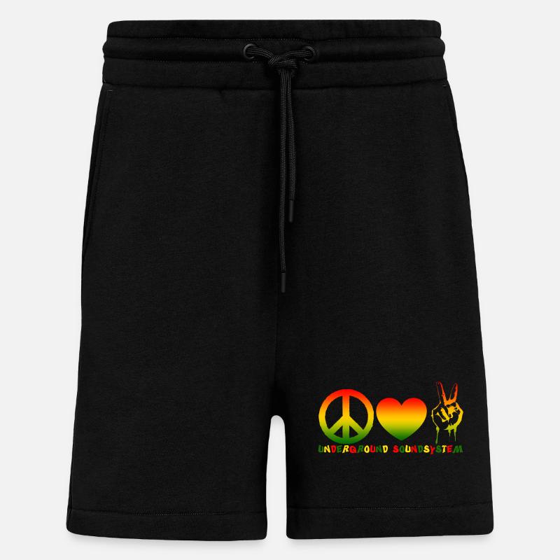 Système de son Peace Love - Short bio décontracté fabriqué en UE - SOLID BLACK