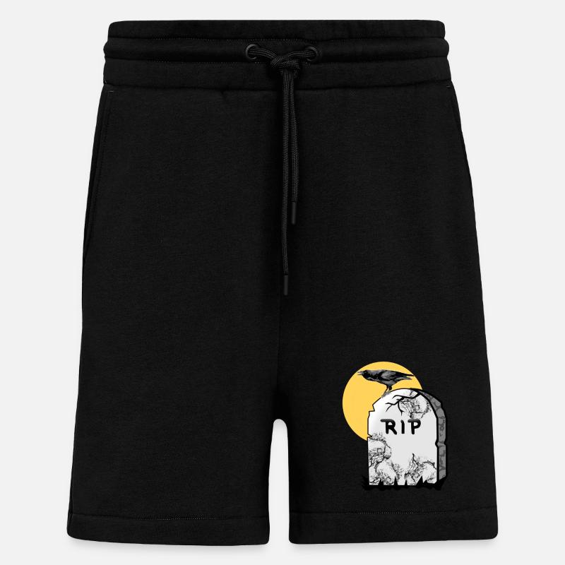 Grabstein mit Krähe - Shorts - made by SPREAD - SOLID BLACK