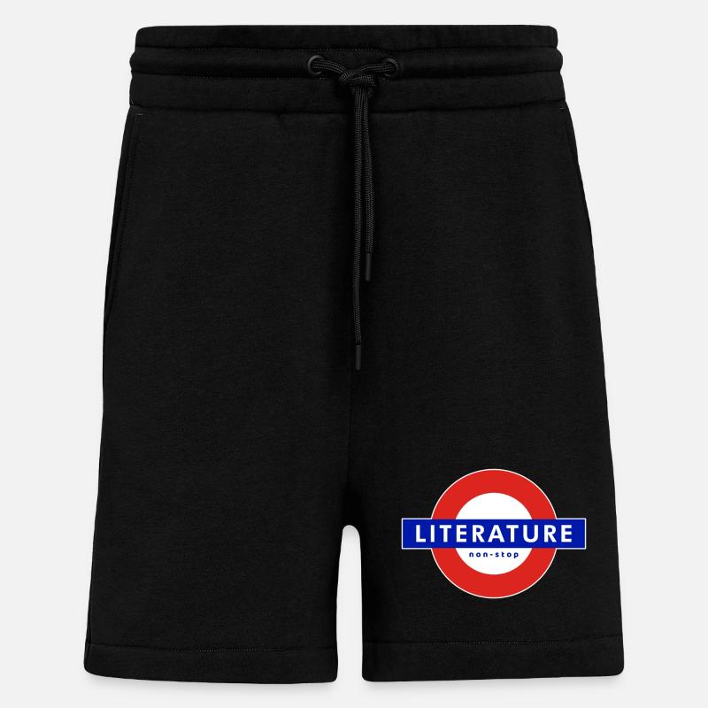 littérature - lecture continue - Short bio décontracté fabriqué en UE - SOLID BLACK