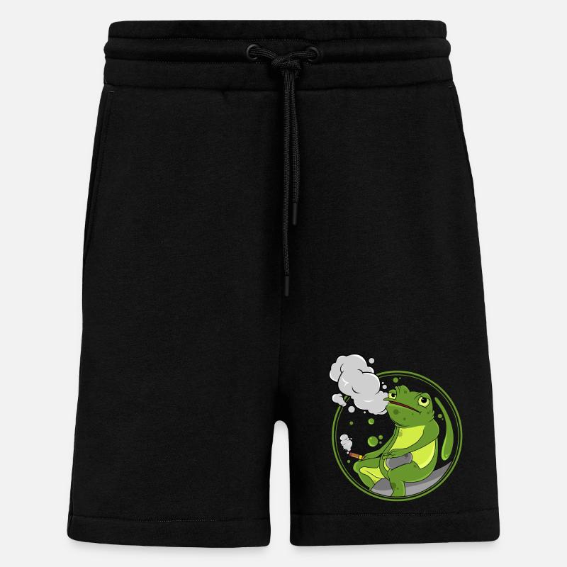 Frosch als Raucher mit Zigarre - Shorts - made by SPREAD - SOLID BLACK